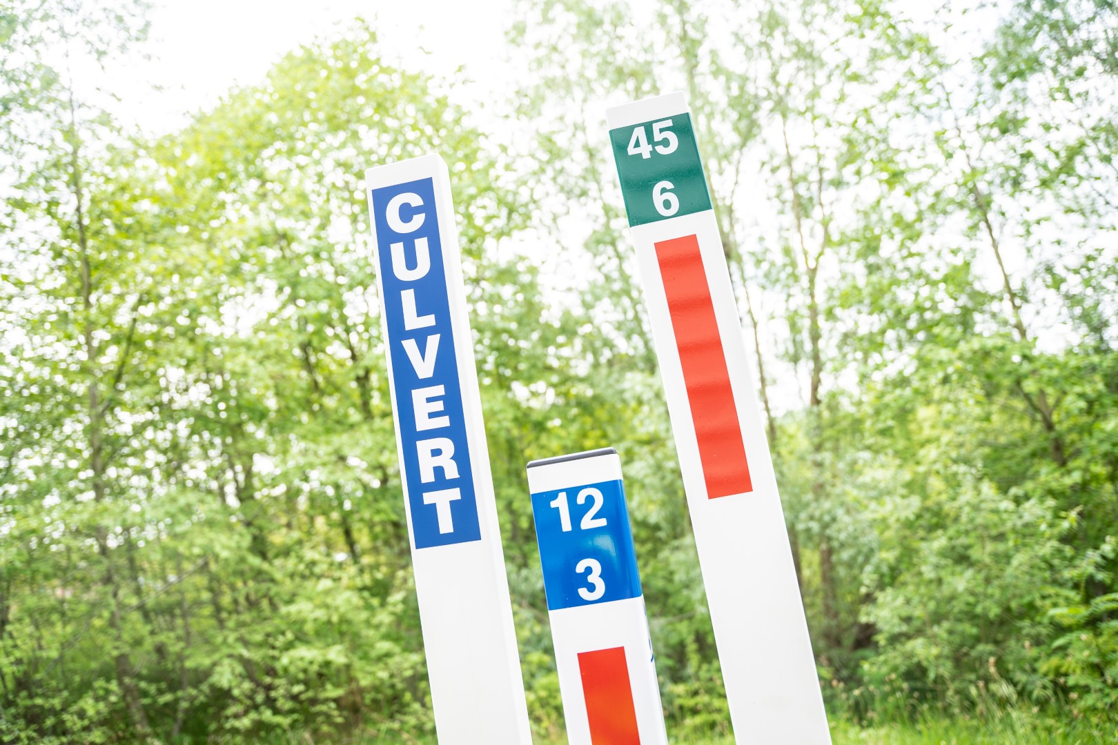 Types of road marker posts available at Blakedale