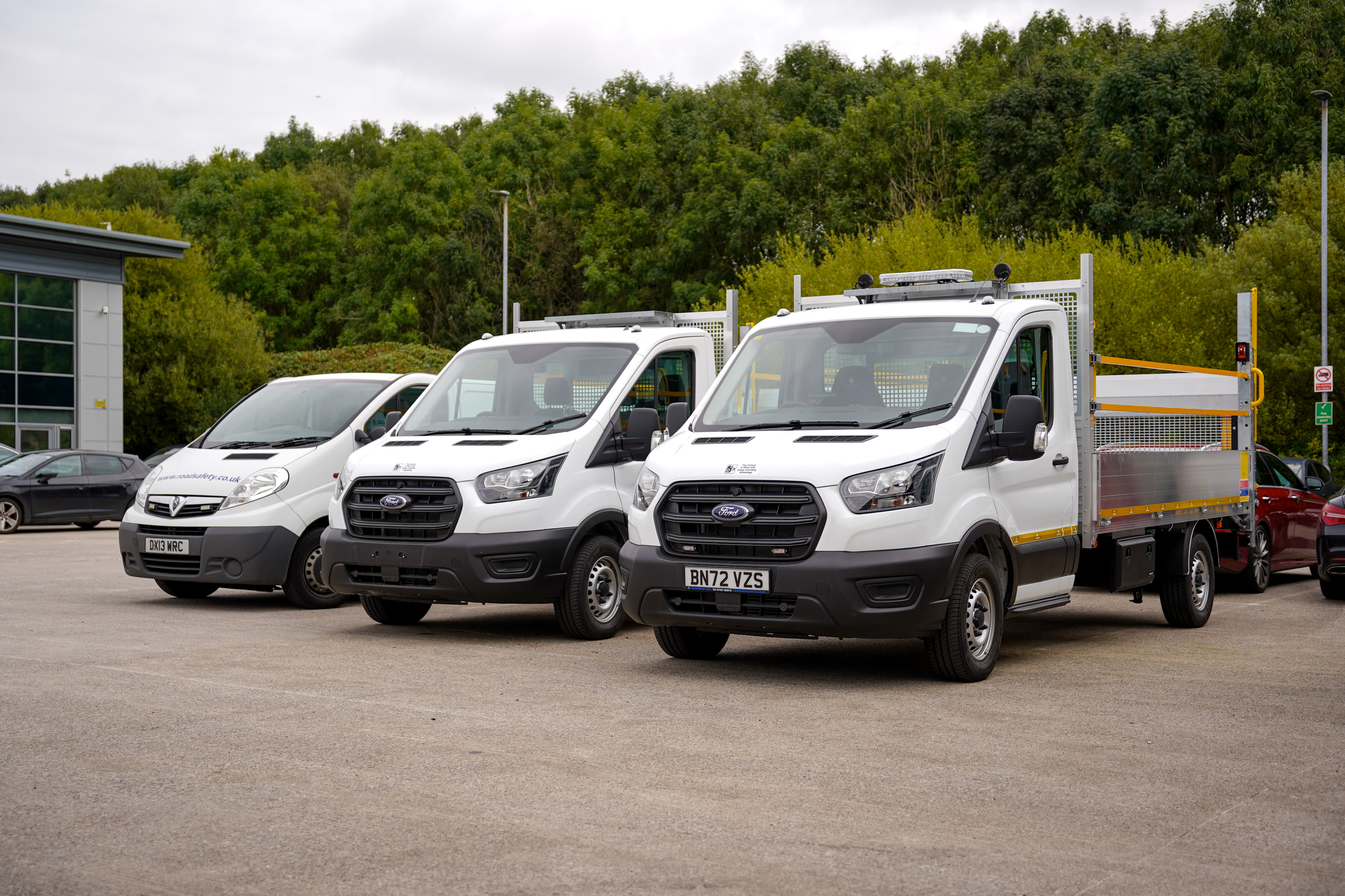 Blakedale traffic management vehicle fleet at head office
